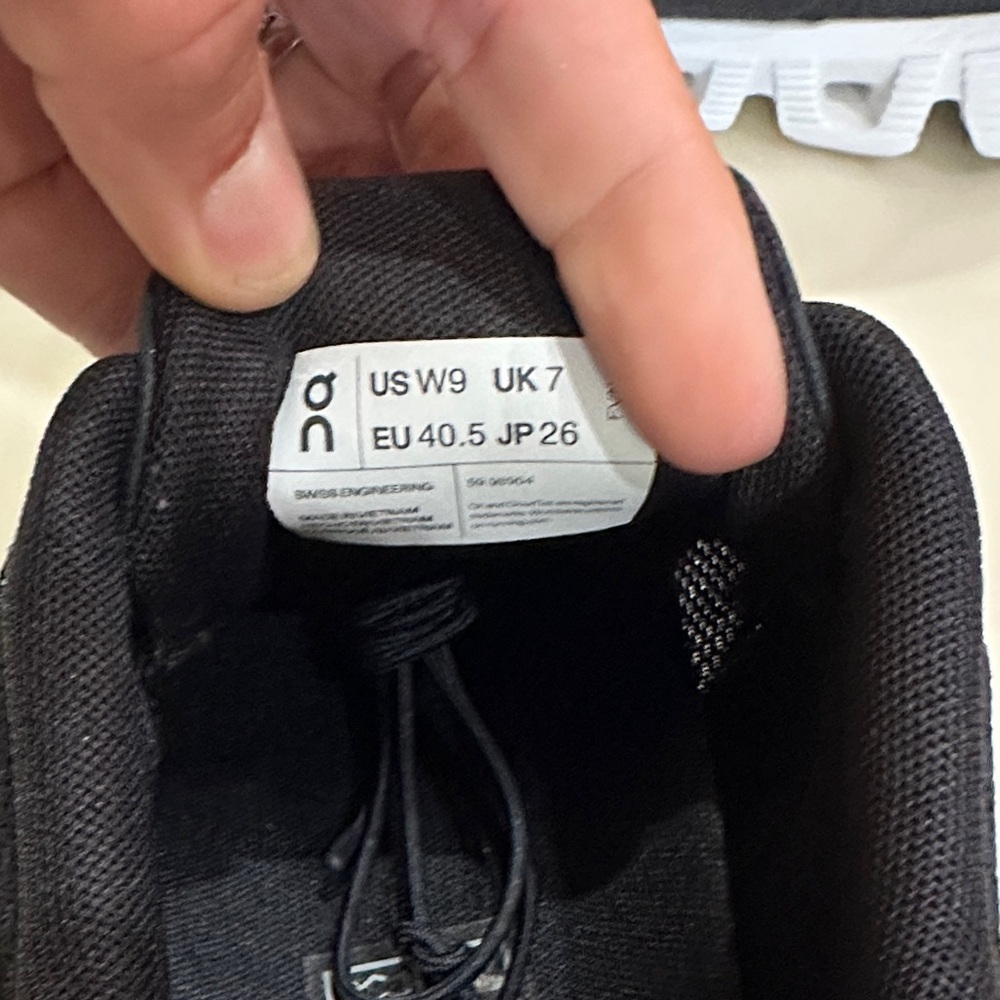 On Running Black and White Athletic Shoes - Picture 3 of 4